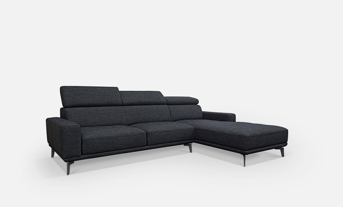 zofa, tkanina atracit barve, temno modra siva